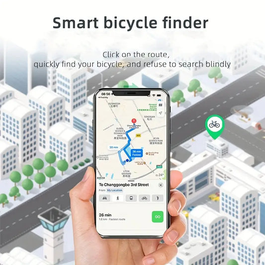 Trådløs cykelklokke med Tyverisikring og indbygget tracker. Passer til Iphone/iOS
