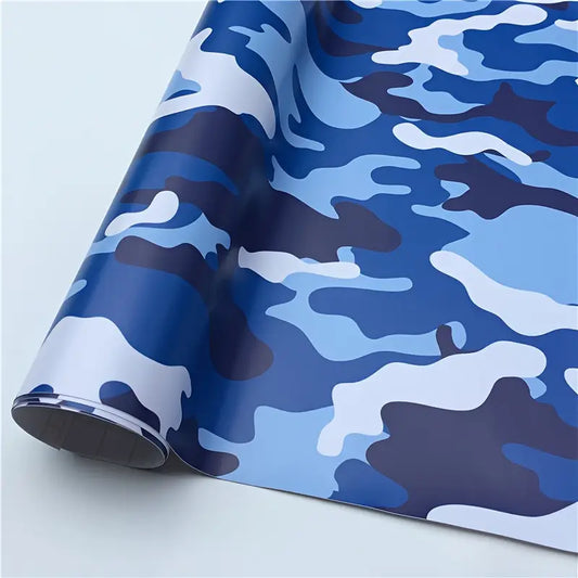 Blå Camouflage Indpakningsfolie